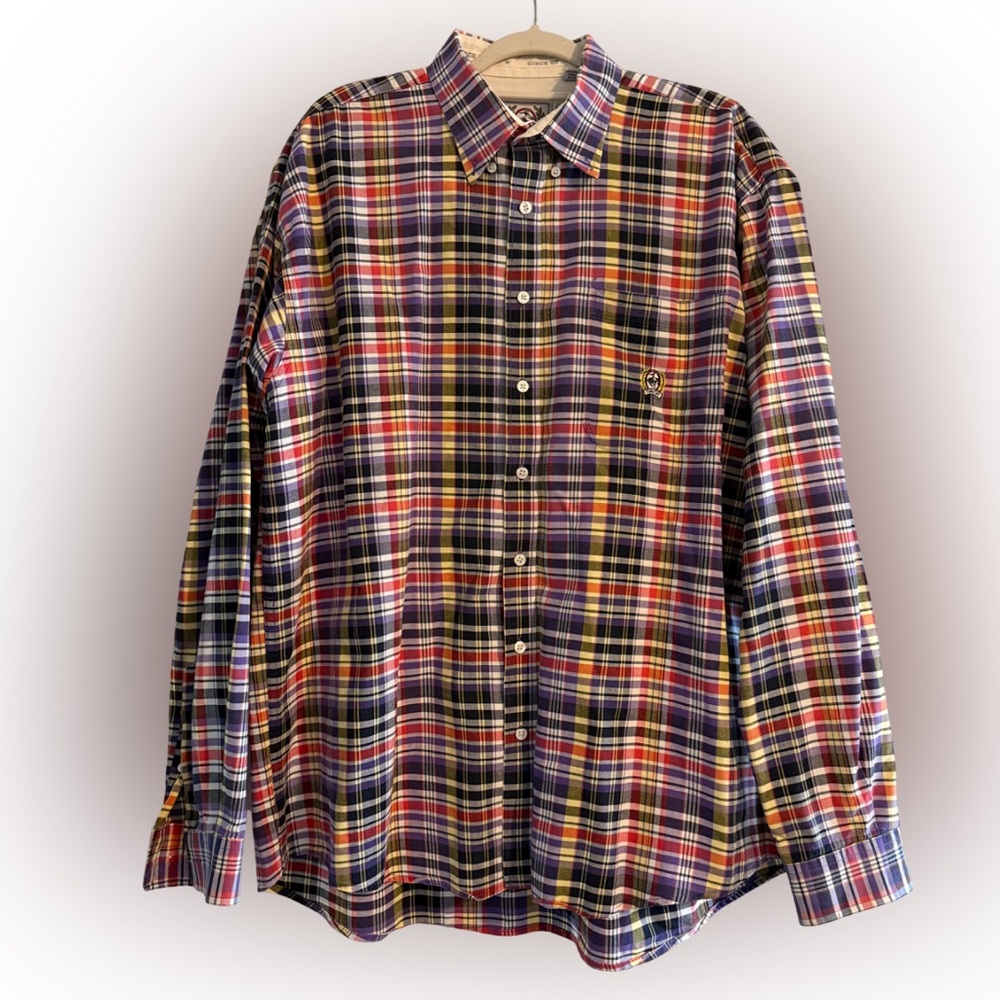 Cinch Western Cowboy Plaid Long Sleeve Purple Shirt Size XL